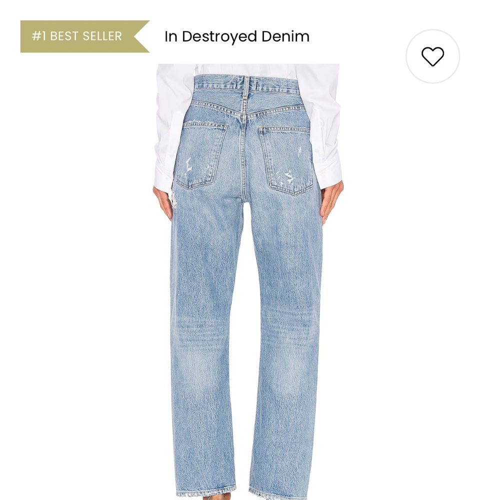 AGOLDE 90’s Mid Rise Button Fly Distressed Jeans, Size 31 - Picture 14 of 14